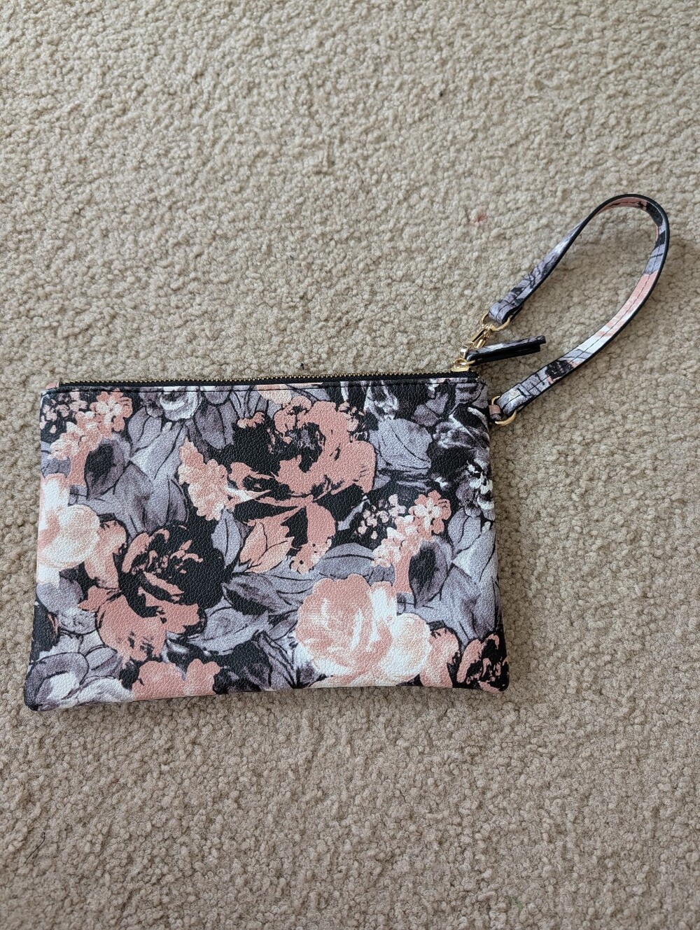 Anne Klein Floral Wristlet Clutch - Pink & Black